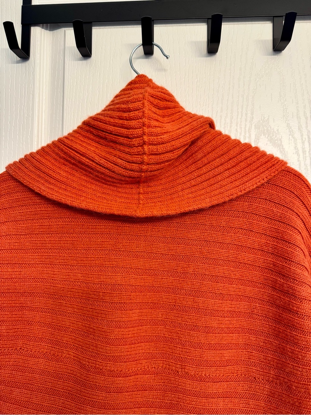 Open-Front Ribbed Cardigan Sweater in Bright Orange - Picture 5 of 10